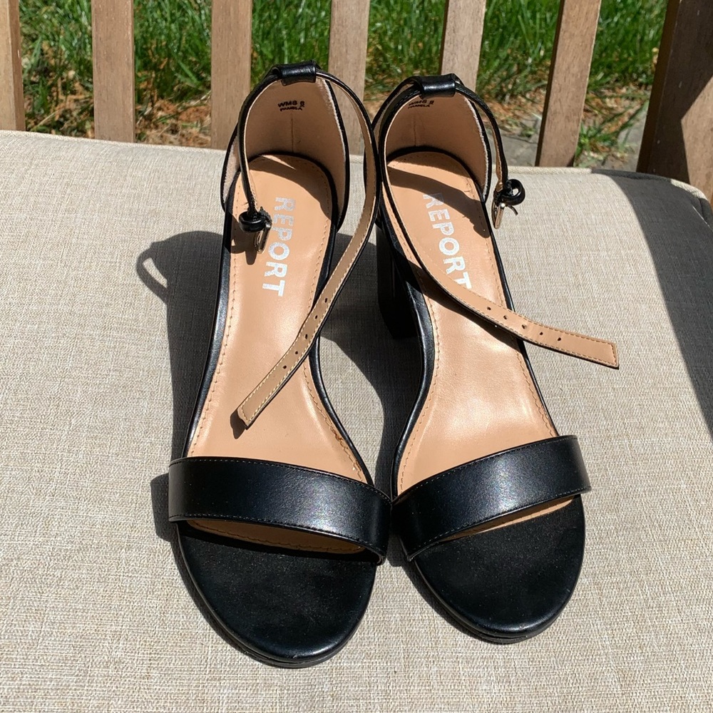 NWOT Black Block Heel Sandals